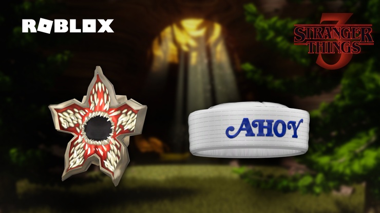 Roblox Scoops Ahoy Hat and Demogorgon Mask picture